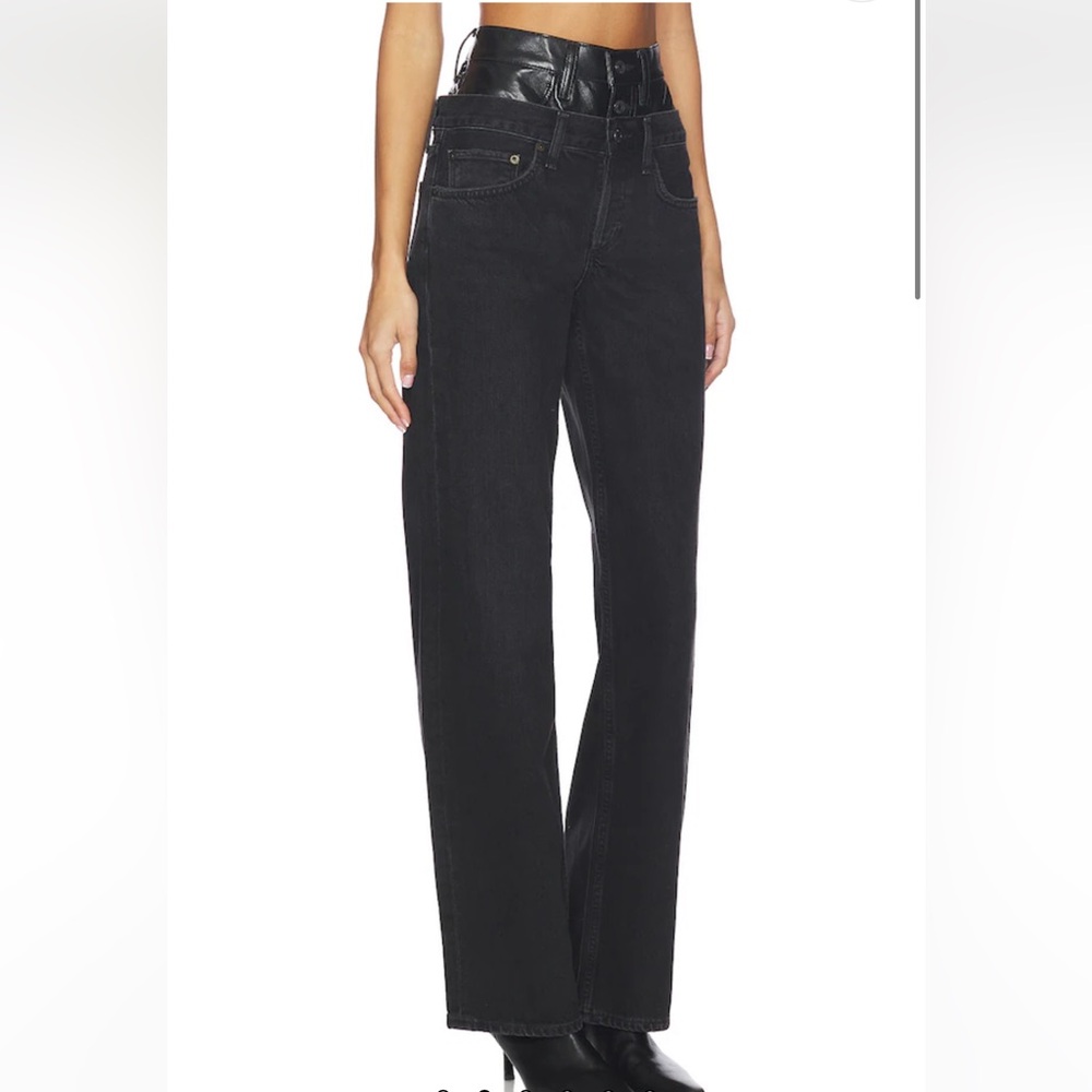 AGOLDE Elson High Rise Loose Jeans in Detox & Raven